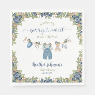 Blåbär Söt Klädstreck Baby Shower Pappersservett