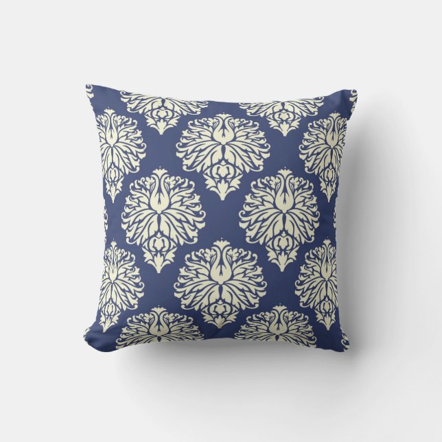 Blåbär Sydstugan Damask Kudde (Framsida)