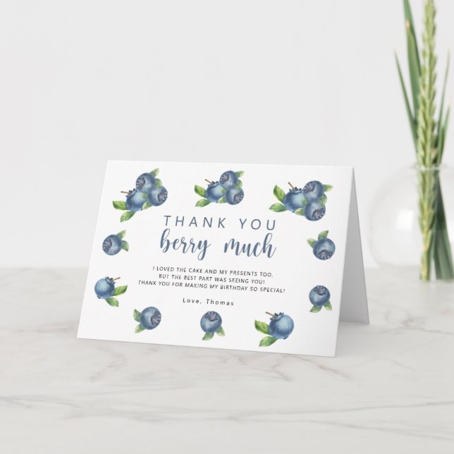 Blåbär tack för födelsedagsfesten (Framsida)