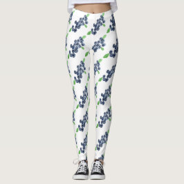 Blåbär, vattenfärg Livsmedelsberries Mönster Leggings