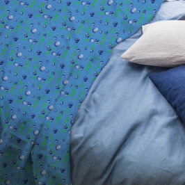 Blåbär vattenfärg mönster, söt flickblått fleecefilt