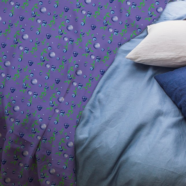 Blåbär vattenfärg mönster, söt lavender fleecefilt (Skapare uppladdad)