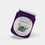 Blåbär vattenfärgsfärg Sylt-etikett Canning-märke Runt Klistermärke<br><div class="desc">Elegant produktdekal för visning av utskick eller produkt med anpassningsbar "tillverkad med kärlek" och monogram och fin rustik krans med hjärtan. Du kan välja att lägga vilken text som helst på grund och överst. Checka ut min butik för fler objekt från den här samlingen och koppla ihop den med anpassningsbar...</div>