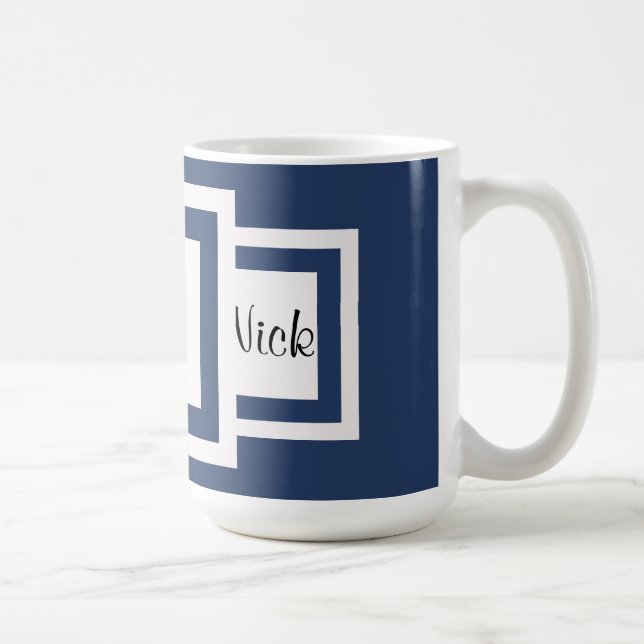 BlåbärblåttMonogram Kaffemugg (Höger)