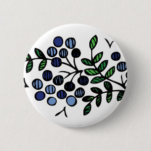 Blåbäret knäppas blommadesign knapp