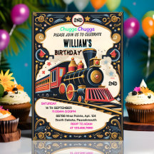 Blåbarn, pojkar Vintage två tåg 2:a födelsedag