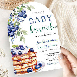 Blåbärs Baby Brunch Pojke Baby Shower Båge Inbjudningar