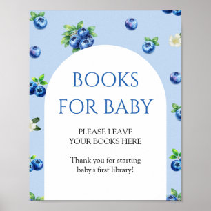 Blåbärs Baby Shower Böcker för Bebis Poster