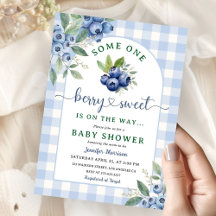 Blåbärs Baby Shower Pojke Berry Söt