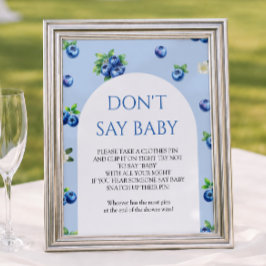 Blåbärs Baby Shower Säga Inte Baby Lek Poster