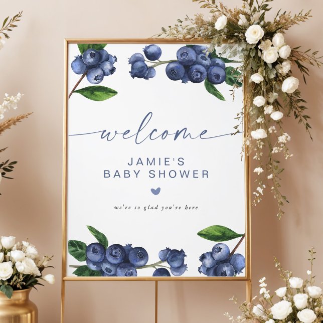 Blåbärs Baby Shower Välkomstaffisch Poster (Skapare uppladdad)