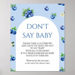 Blåbärs-Barnkal - Säga inte "baby"-leken Poster