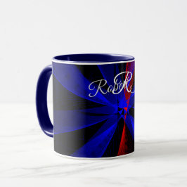 Blåbärs Färg Abstrakt Geometrisk Kaffe Mugg