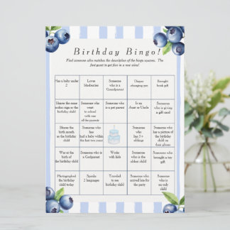 Blåbärs Födelsedagsfynd Gäst Bingo spelkort Julkort