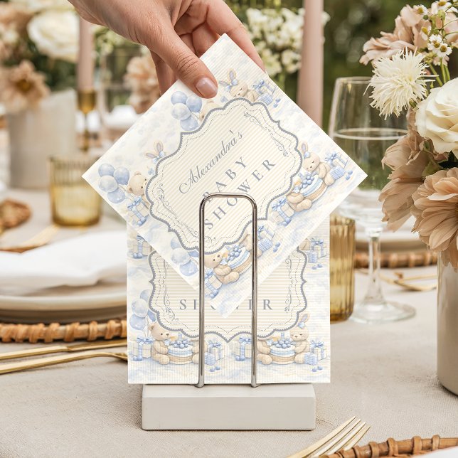 Blåbärs Nallebjörn Toaletts Babyshower Pappersservett (Skapare uppladdad)