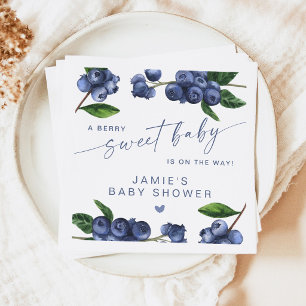 Blåbärs söta bebis baby shower pappersservett