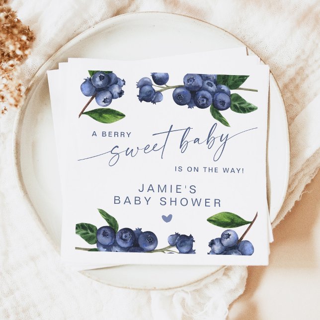 Blåbärs söta bebis baby shower pappersservett (Skapare uppladdad)