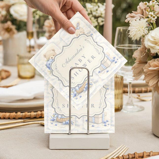 Blåbärs Teddys Trädgård Toalet Bebis Shower Pappersservett (Skapare uppladdad)