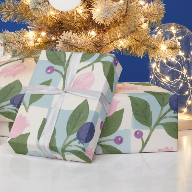 Blåbärsäng Blommande Presentpapper (Helgdagar)
