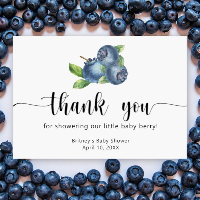 Blåbärsbaby shower - tack kort (Skapare uppladdad)