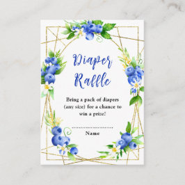 Blåbärsblommig Baby Shower Blöja Lotteri Tilläggskort