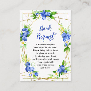 Blåbärsblommig Baby Shower Bokförfrågan Tilläggskort