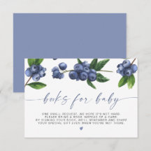 Blåbärsböcker för Baby Shower Infogningskort