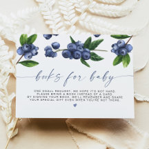 Blåbärsböcker för Baby Shower Infogningskort