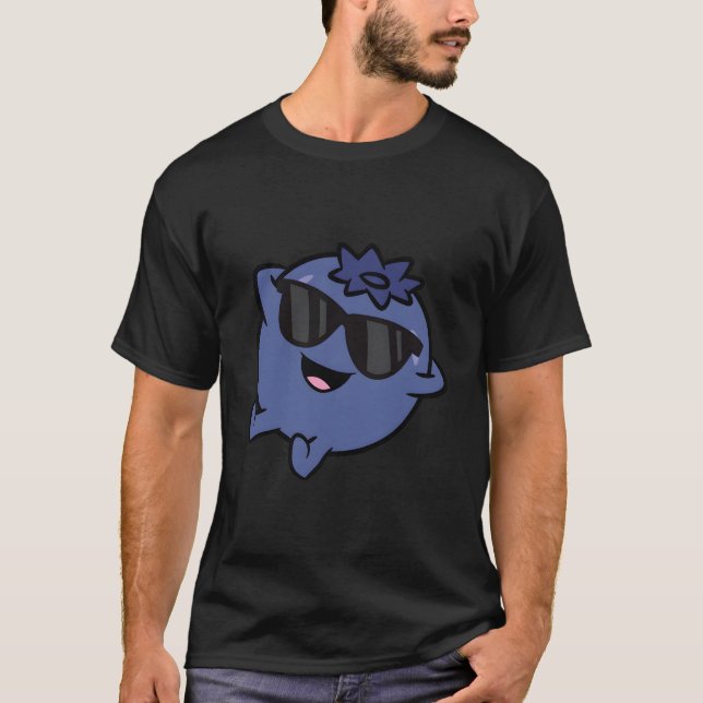Blåbärsfrukt Avslappnande Lat Blåbär T Shirt (Framsida)