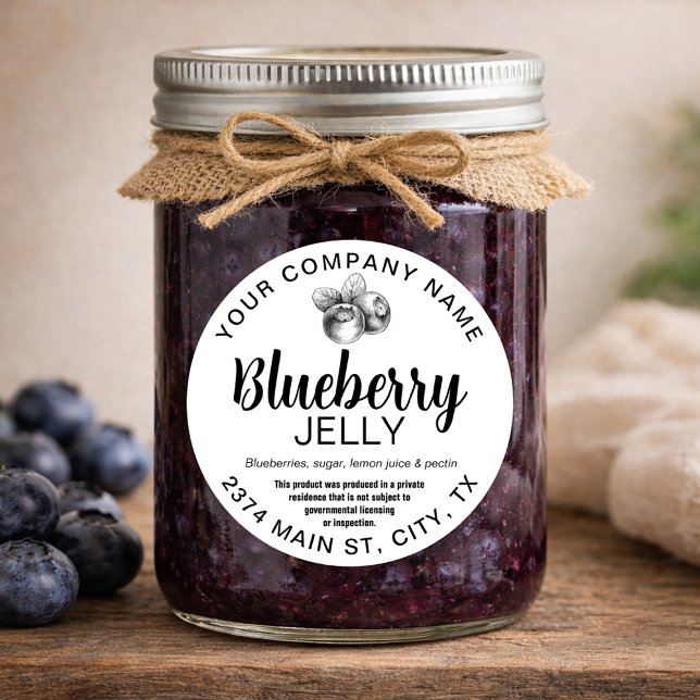 Blåbärsgelé Jam Hemlagat etikett BLUE04rd (Skapare uppladdad)