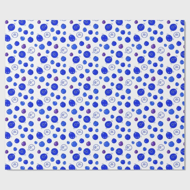blåbärsmönster presentpapper (Platt)