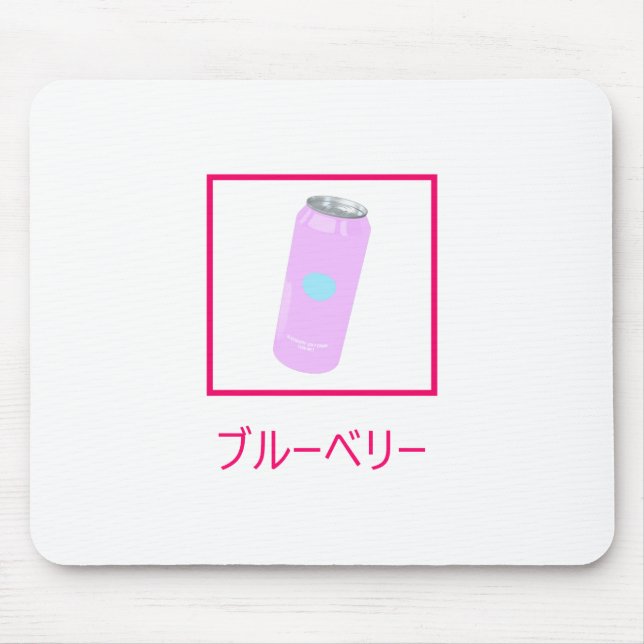 Blåbärsodavattenläsk estetiska Vaporwave Musmatta (Framsidan)