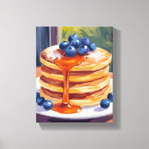 Blåbärspannkakor   Oljemålning Canvastryck