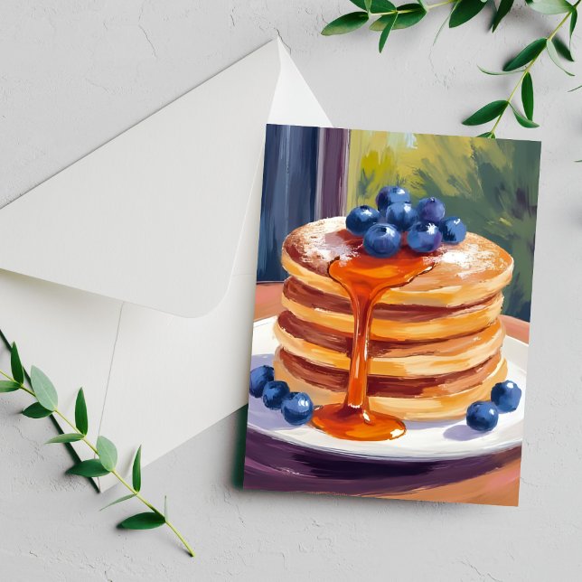 Blåbärspannkakor | Oljemålning Kort (Skapare uppladdad)