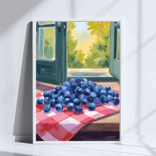 Blåbärsplockning Frukt Vattenfärg Blåbär Poster