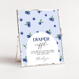Blåbärsraffelskylt. Berry diaper raffle Poster