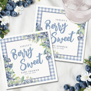 Blåbärsruta Berry Söt Baby Shower Pappersservett
