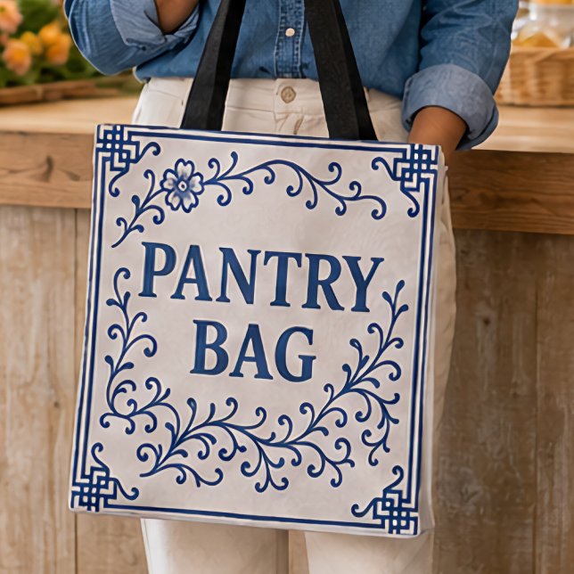 "BLÅBÄRSSKÅP PÅSE" - CHINOISERIE HANDVÄSKA  TYGKASSE (Our Totes: "BLUEBERRY"; 2 sizes)