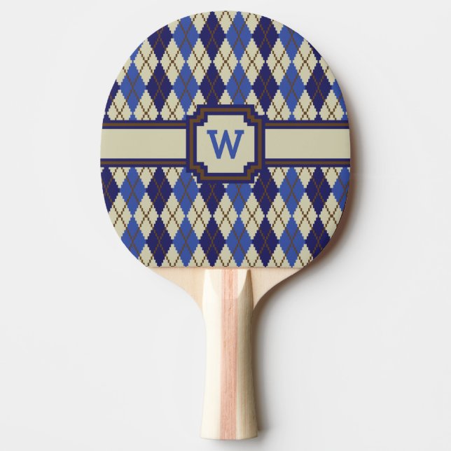 Blåbärsskon Argyle Ping Pong-paddle Pingisracket (Framsidan)