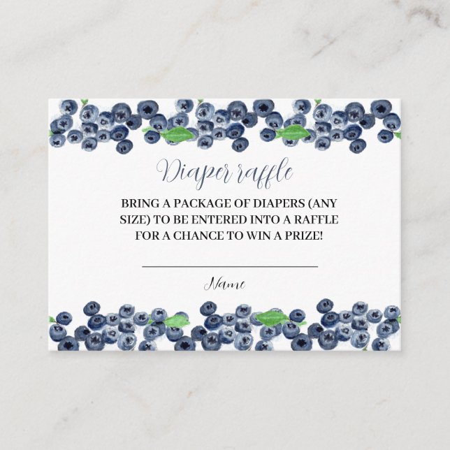 Blåbärsskor Diaper Raffle Berry Sweet Tilläggskort (Framsida)