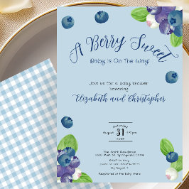 Blåbärssöt pojke Baby Shower-inbjudan Inbjudningar