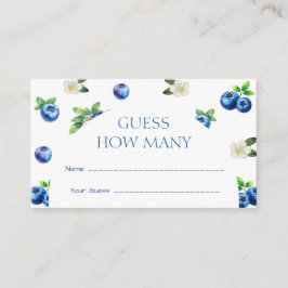 Blåbärstematisk Baby Shower Gissa Hur Många Spel Tilläggskort