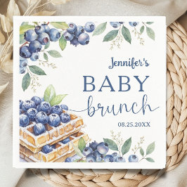 Blåbärsvaffelpojke Baby Shower Brunch Papper Pappersservett