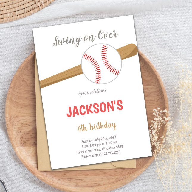Blåbaskiska födelsedagsinbjudan inbjudningar (Baseball Birthday Invitations)
