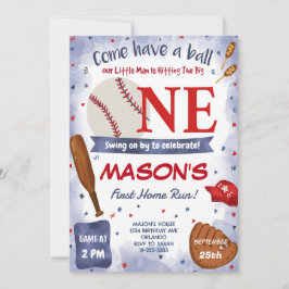 Blåbaskiska inbjudan till första födelsedag