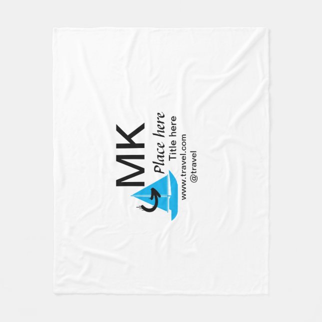 Blåbåt, svart pil resande agent blogg webbplats t fleecefilt (Framsidan)