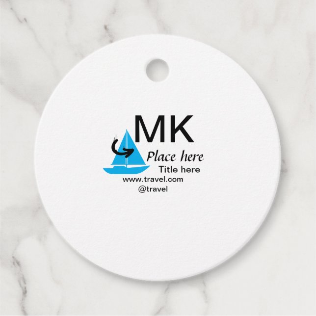 Blåbåt, svart pil resande agent blogg webbplats t gåvor etiketter (Framsida)