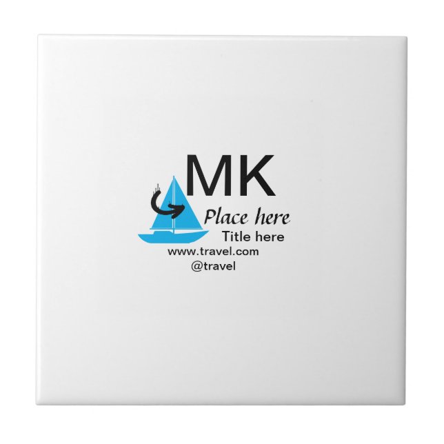 Blåbåt, svart pil resande agent blogg webbplats t kakelplatta (Framsidan)