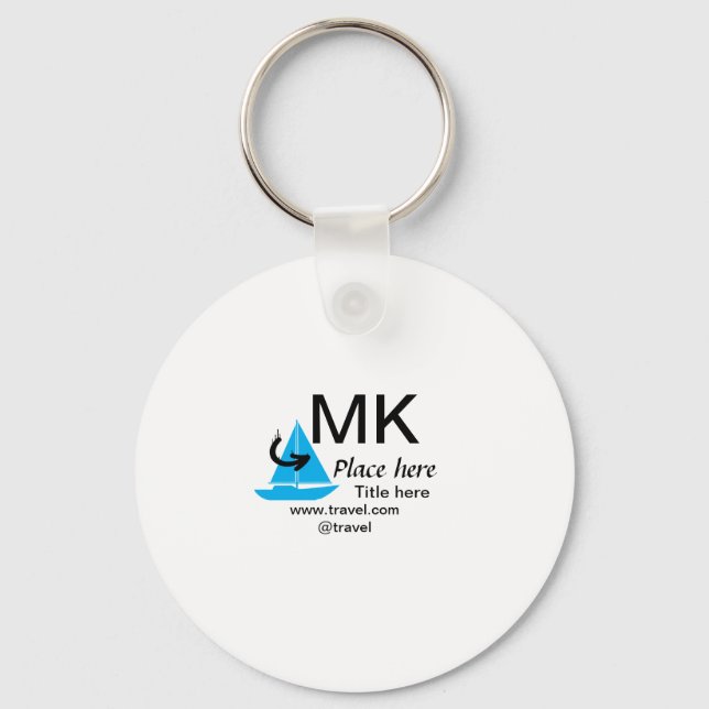 Blåbåt, svart pil resande agent blogg webbplats t nyckelring (Framsida)