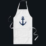 Blåbåtsankare med stor apron, för manar och kvinnl långt förkläde<br><div class="desc">Blåbåtsankare med stor apron för manar och kvinnor. Nautisk presentidé för vänner och familj. Köks- och BBQ-aproner för manar och kvinnor. Perfekt för matlagning eller grillning av skaldjur hemma eller på restaurang.</div>